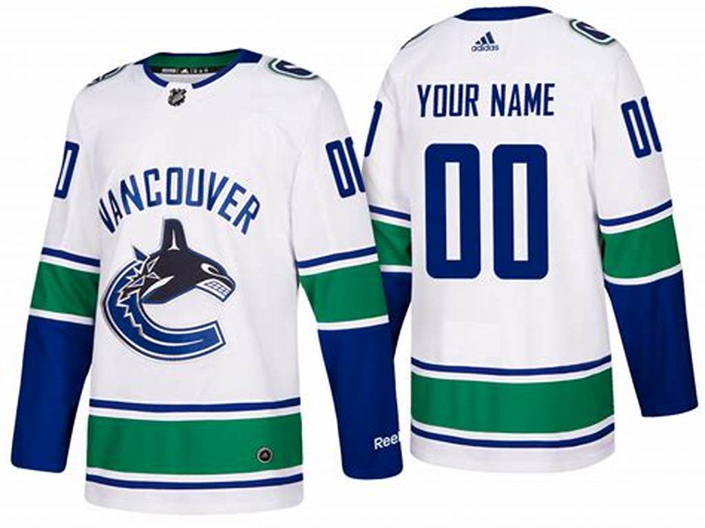 Men's Vancouver Canucks adidas White away Custom Jersey -Old Style